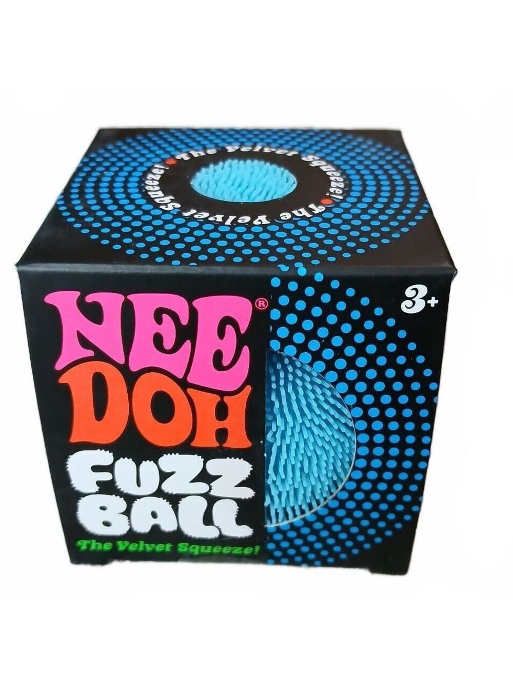 NeeDoh "Fuzz Ball" Blue The Velvet Squeeze Sensory Stress Ball Fidget Toy NIB